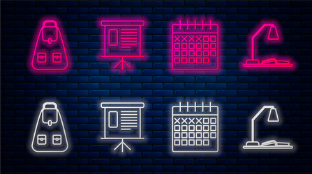 Set line financial board with graph schedule vector