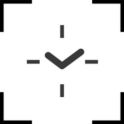 Simple clock icon object in camera vector