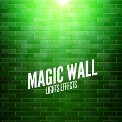 Brick wall with lights colorful light shining vector