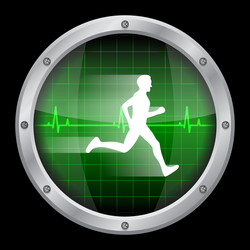 Running Man with Heartbeat Graphic Vector Image