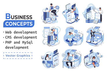 Website architecture concepts web development vector