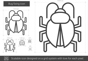 Bug fixing line icon vector