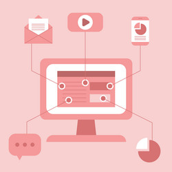 computer network graphs charts and diagrams vector image