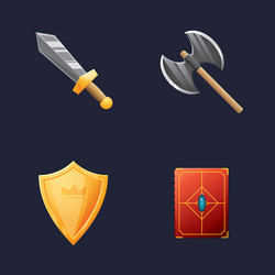game ui assets set gaming user interface icons vector image