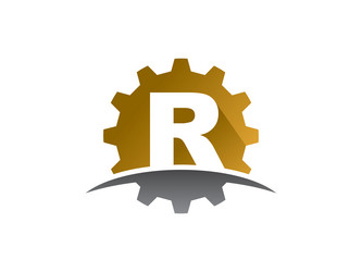 letter r gear technology logo or symbol template Vector Image