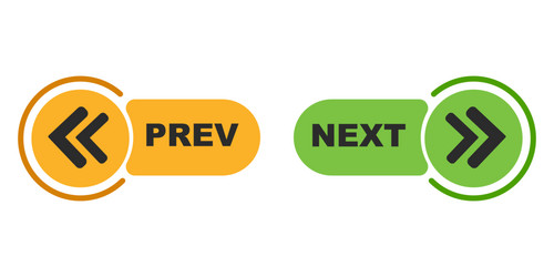 Previous and next button prev buttons arrow vector