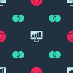 set triangle math computer monitor with graph vector image