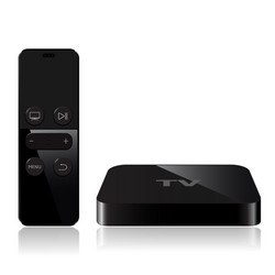 tv player box device with remote controller vector