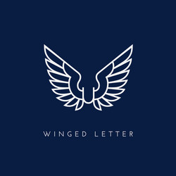 Dj letter initial with royal wing logo template Vector Image