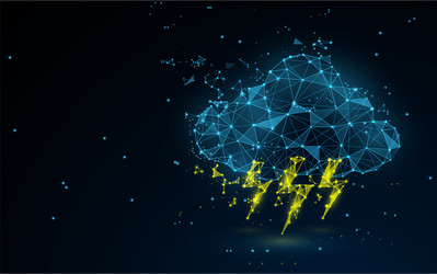 Abstract Cloud with Lightning Icon vector image