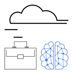 cloud technology integration with artificial vector image