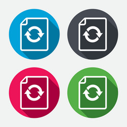 file document refresh icon reload doc symbol vector