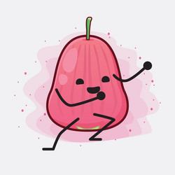 Java apple fruit cute character with simple face vector