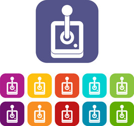joystick for computer games icons set vector image