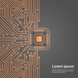 Computer chip moterboard network data center vector