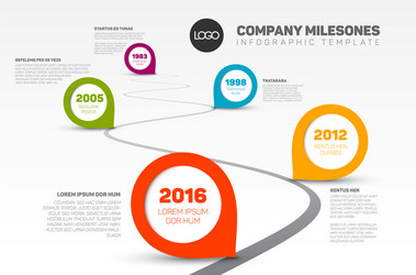 infographic timeline template with pointers vector image