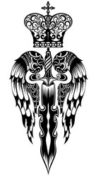 Medieval Sword Emblem Vector Image