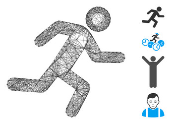 network running man mesh vector image