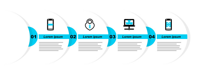 set line mobile and eye scan vpn computer network vector image