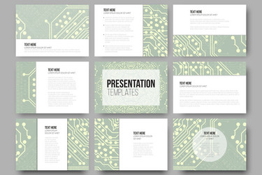 Set of 9 templates for presentation slides vector