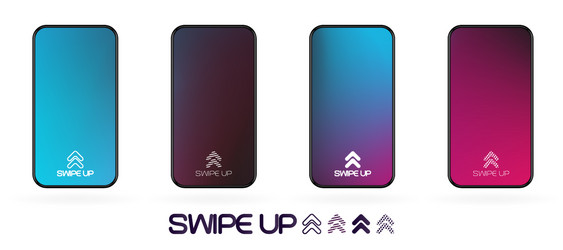 swipe up template with abstract backdrop vector image