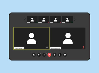 ui ux template for video conferencing and meetings vector image
