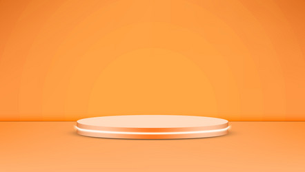 3d abstract pastel color round podium with lights vector