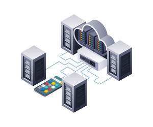 analyzing network data in cloud server management vector image