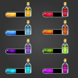 big set flasks with different poisons vector image