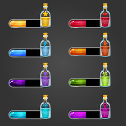 big set flasks with different poisons vector