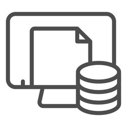 computer file storage line icon paper archive vector image
