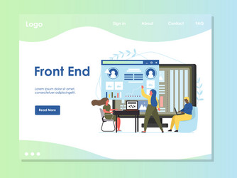 Front end website landing page design vector