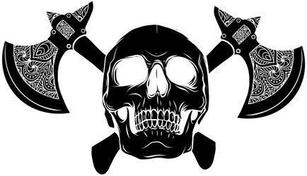 Firefighter Skull with Crossed Axes Royalty Free Vector