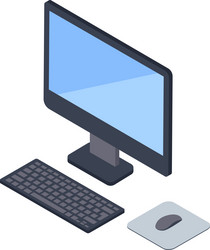 isometric view of a desktop computer setup vector image
