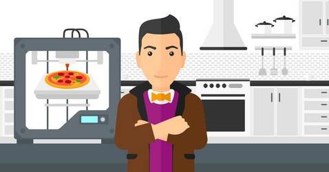 man with three d printer vector image