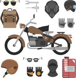 Motorcycle biker set Royalty Free Vector Image