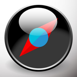 simple compass dial icon with pointer vector image