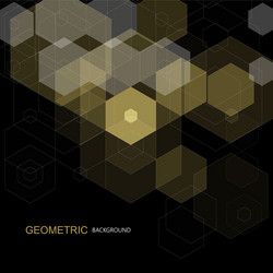 Tech geometric black background with hexagon vector