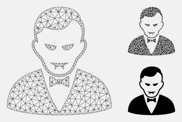 Vampire mesh 2d model and triangle mosaic vector