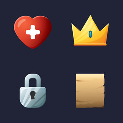 game ui assets set gaming user interface icons vector image