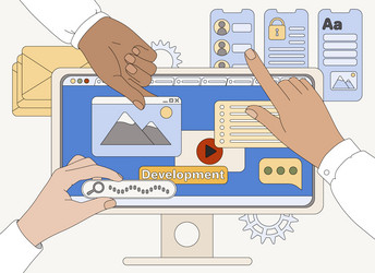 Programmers Building UX/UI vector image