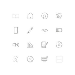 user interface simple linear icons set outlined vector image