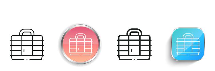 cage icon thin linear regular and button style vector image