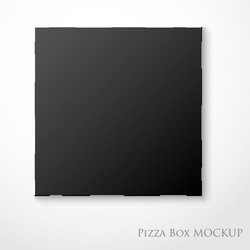 cardboard empty pizza box mock up package vector