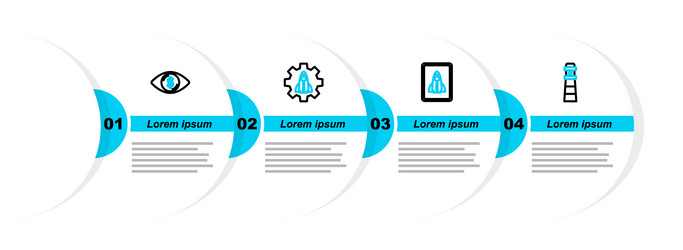 set line lighthouse startup project concept vector image