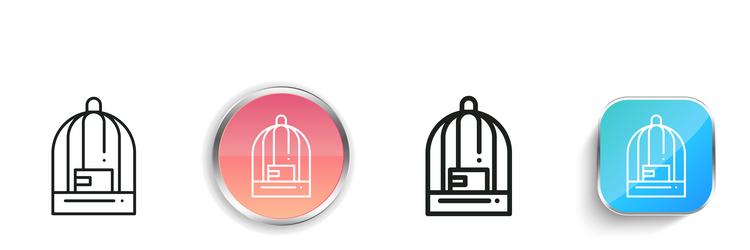 cage icon thin linear regular and button style vector image
