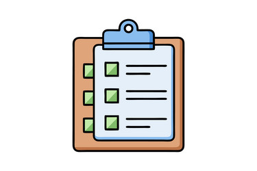 flat line icons of clipboards with check lists vector image