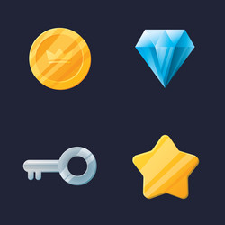 game ui assets set gaming user interface icons vector image