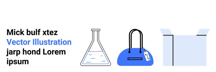 laboratory flask duffle bag and open box vector image