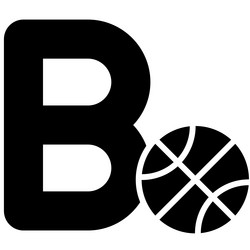 Letter b alphabet with basketball icon vector